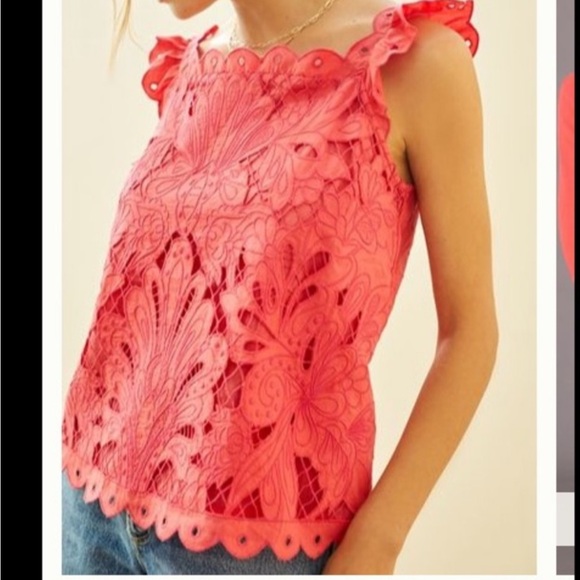 Maeve by Anthropologie size S cut work lace tank blouse. - Picture 6 of 7
